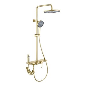 Изображение товара Душевая система Olive's Kabrera 37294KBG, с гигиеническим душем, цвет золотой сатин матовый