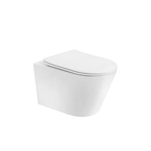 Изображение товара Подвесной безободковый унитаз Boheme Avva 973-SET-MW, безободковый, смыв торнадо, цвет белый матовый