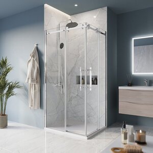 Изображение товара Душевой уголок BelBagno MARINO-AH-2-100/80-C-CR, 100 x 80 см, стекло прозрачное, профиль хром