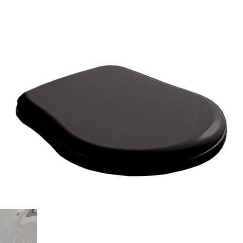Изображение товара Крышка-сиденье Kerasan Retro 109004 черная глянцевая с хромированными петлями