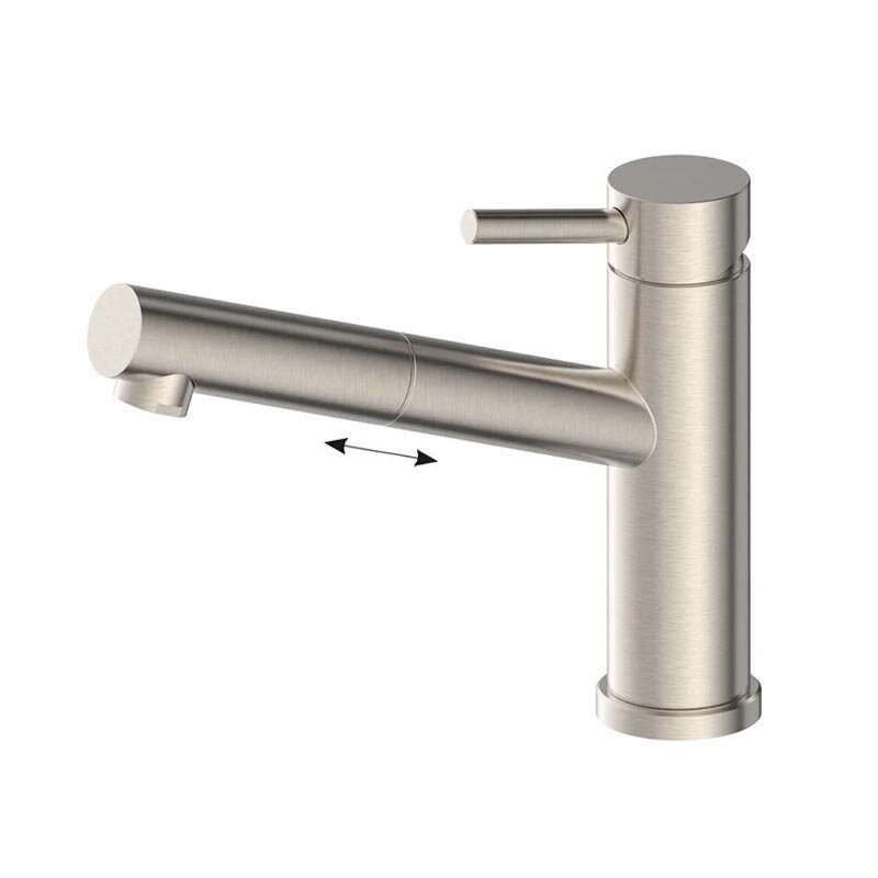 Изображение товара Смеситель для кухонной мойки Olive's Balear 13425BL с выдвижным изливом и сатиновым цветом