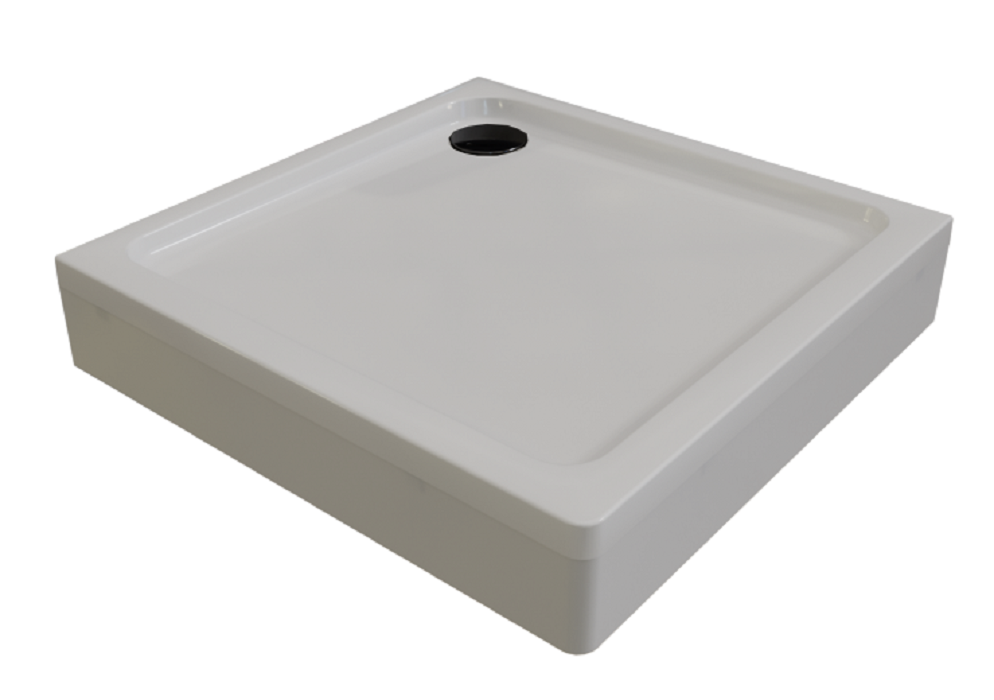 Изображение товара Душевой поддон Радомир Берген 90x90 см акрил белый с черной фурнитурой