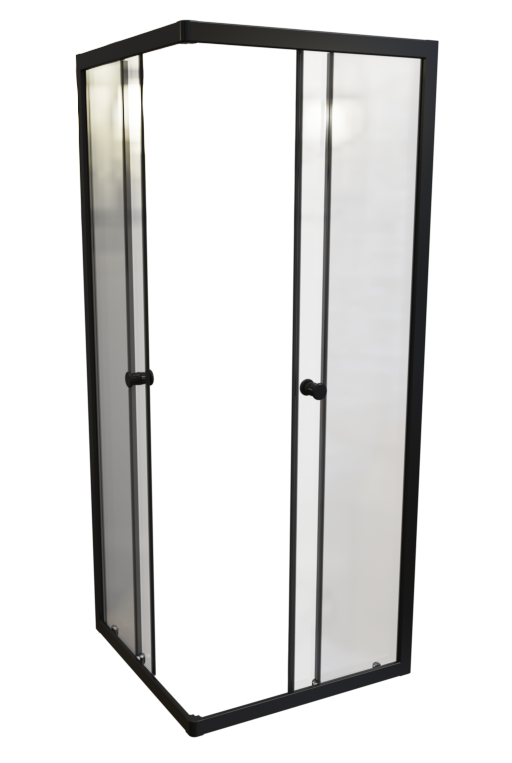 Изображение товара Душевой уголок Радомир Берген 100x100 см с раздвижными дверями черный профиль
