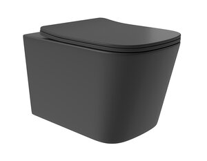 Изображение товара Подвесной унитаз Aqueduto Macio Plus MACT0240 безободковый черный матовый с сиденьем микролифт
