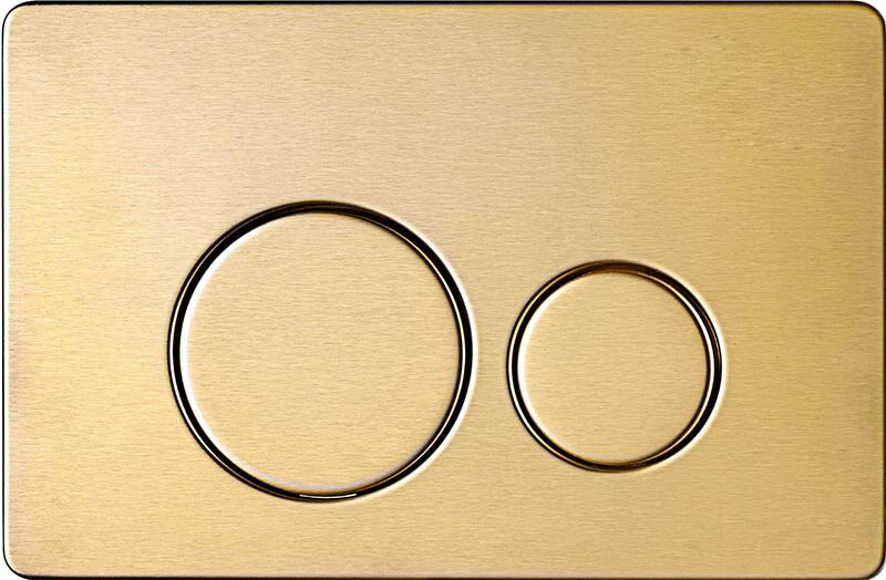 Изображение товара Клавиша смыва AQUAme AQM4111BG механическая золото шлифованное для унитаза