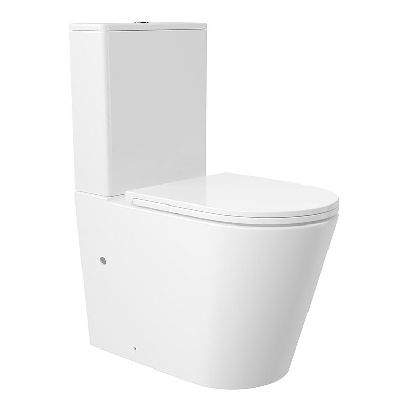 Изображение товара Напольный унитаз Aqueduto Ovo AQDSCONT10 безободковый с сиденьем микролифт белый