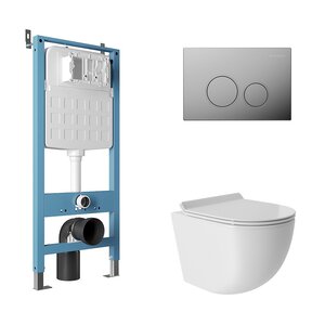 Изображение товара Комплект унитаза Aqueduto AQDS091T с монтажом и функцией торнадо, белый