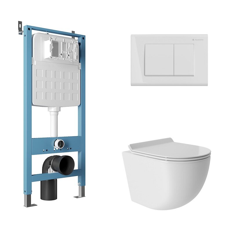 Изображение товара Aqueduto AQDS094T: безободковый подвесной унитаз Ovo с микролифтом и Торнадо