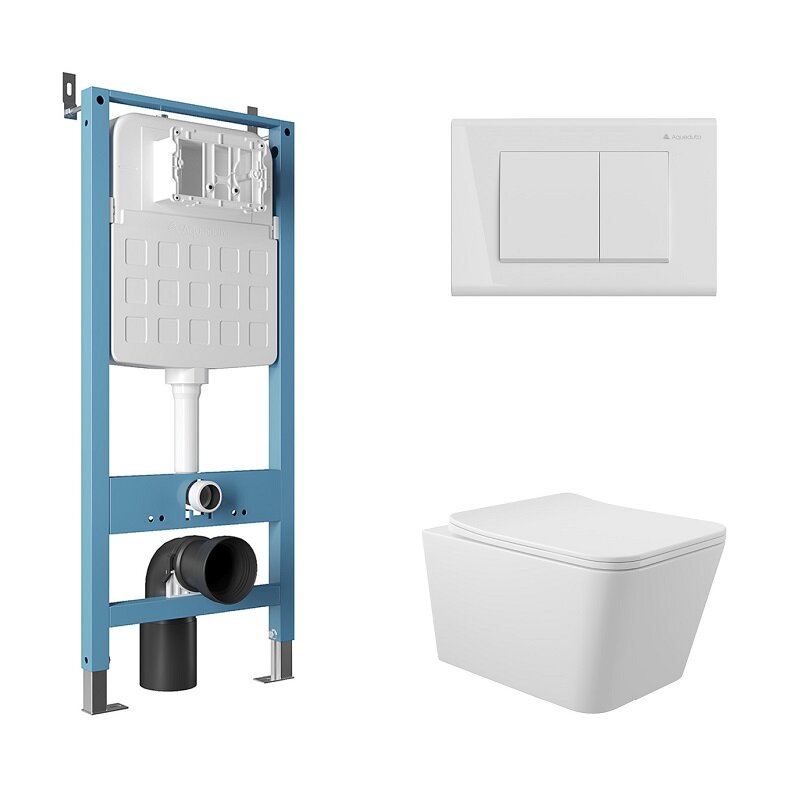 Изображение товара Комплект Aqueduto AQDS096 с инсталляцией и безободковым унитазом