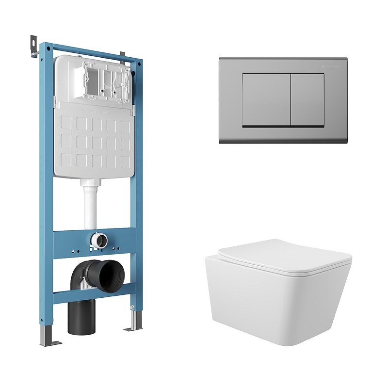 Изображение товара Комплект Aqueduto AQDS102: инсталляция и безободковый унитаз
