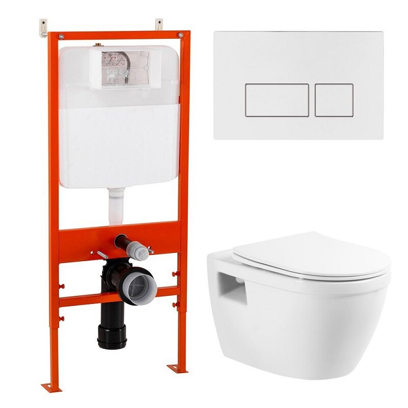 Изображение товара Белая инсталляция BelBagno BB070CHR/SC для подвесного унитаза Loto, комплект