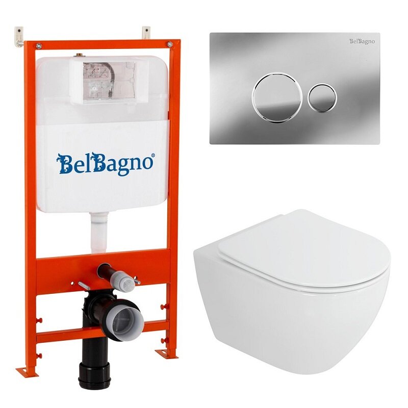 Изображение товара Инсталляция BelBagno с унитазом Cezares Stylus и сиденьем с микролифтом