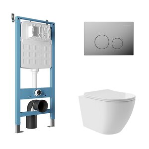 Изображение товара Aqueduto AQDS121T: безободковый унитаз Ovo Plus + инсталляция Tecnica Novo