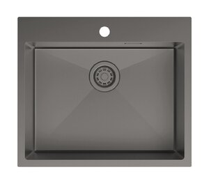 Изображение товара Мойка кухонная Iddis Haze HAZ59GMi77, 59 см, нержавеющая сталь, графит матовый