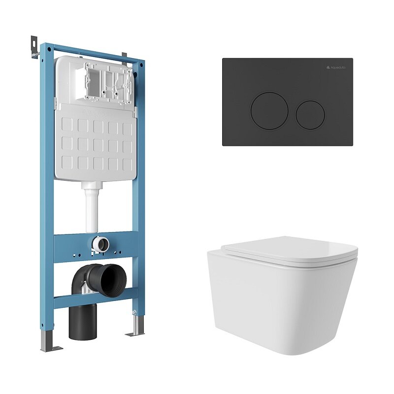 Изображение товара Комплект Aqueduto AQDS147T безободковый унитаз с інсталляцией Tecnica Novo с функцией Торнадо