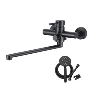 Изображение товара Смеситель для ванны и душа Olive's Balear 13221BLB, с душевым гарнитуром, черный матовый