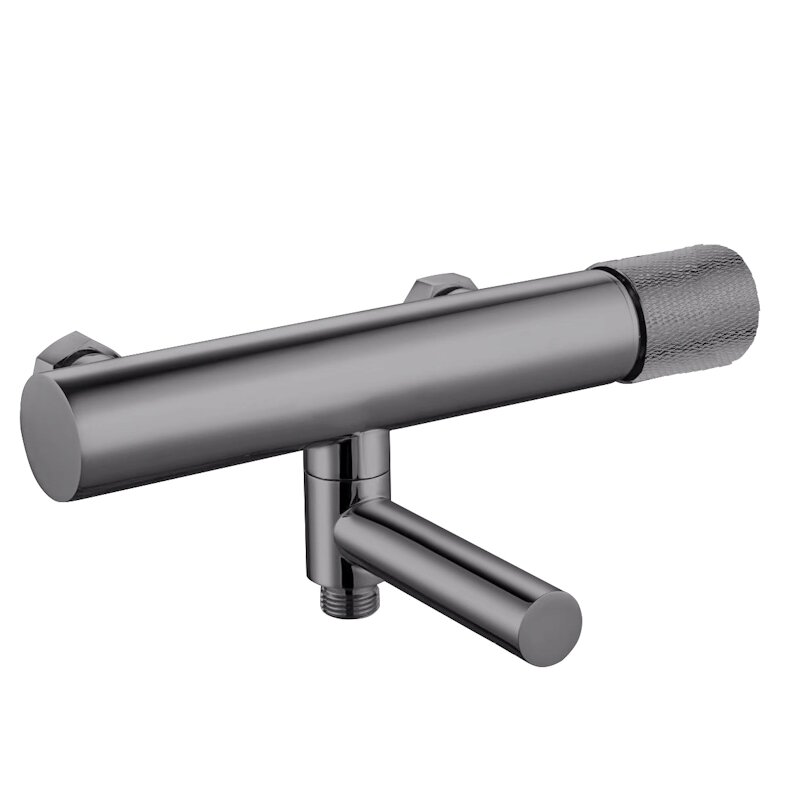 Изображение товара Смеситель для ванны и душа Olive's Mansa 36201MNGM с душевым гарнитуром оружейная сталь матовая