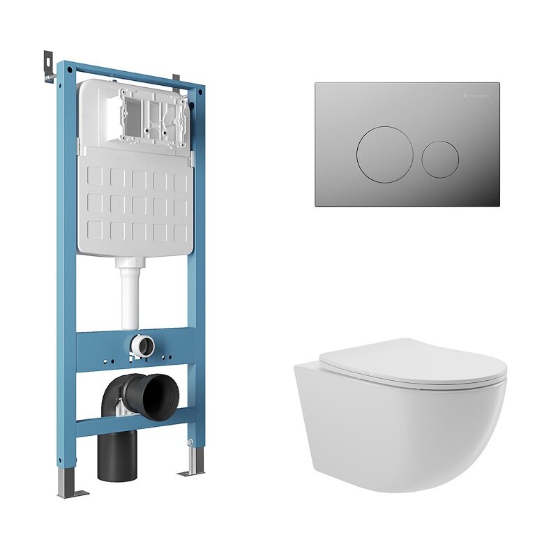 Изображение товара Комплект Aqueduto AQDS172: безободковый унитаз Ovo и инсталляция Tecnica Novo