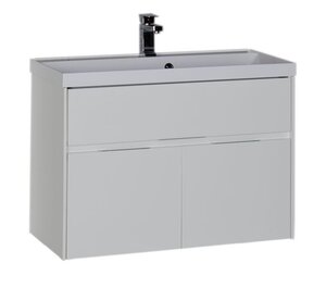 Изображение товара Тумба под раковину Aquanet Латина 90 подвесная, белый стильный дизайн