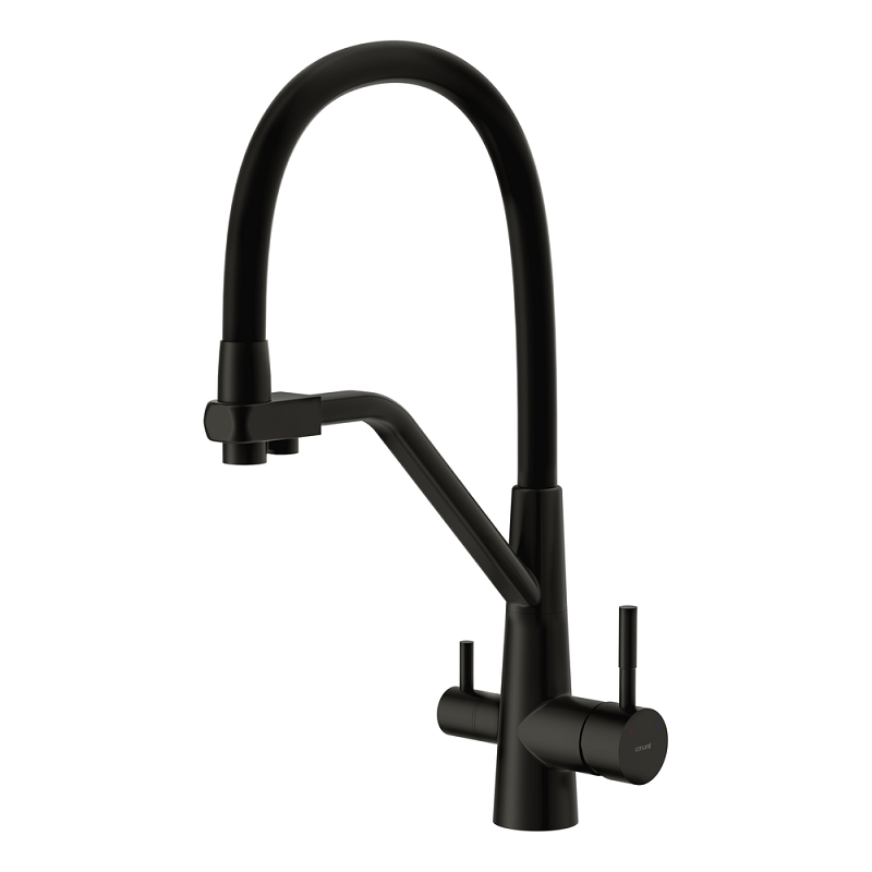 Изображение товара Смеситель для кухонной мойки Cersanit Vivo 68218 черный матовый с подключением к фильтру