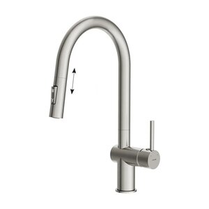 Изображение товара Смеситель для кухонной мойки Cersanit Brasko 68226 с выдвижным изливом и PVD покрытием