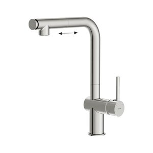 Изображение товара Смеситель для кухонной мойки Cersanit Flavis 64843, с выдвижным изливом, хром