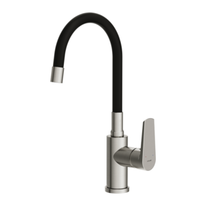 Изображение товара Смеситель для кухонной мойки Cersanit Moduo 68231, с гибким изливом, цвет сатин/черный