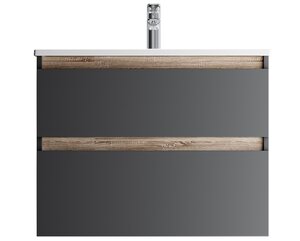 Изображение товара Тумба с раковиной Am.Pm X-Joy M85-FHX0802BM-WCC0802WG, 80 см, подвесная, черная матовая