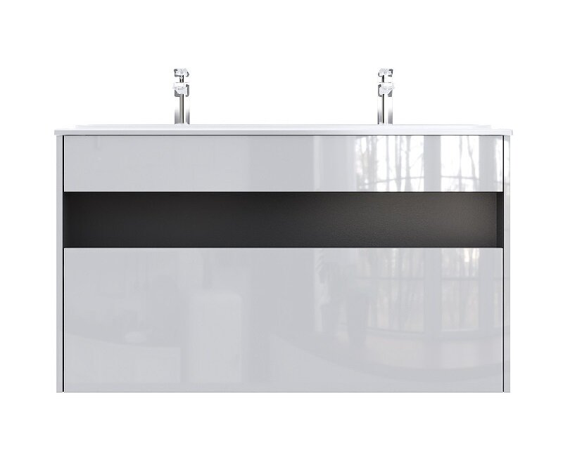 Изображение товара Тумба с раковиной Am.Pm Func 120 см белая подвесная напольная Германия