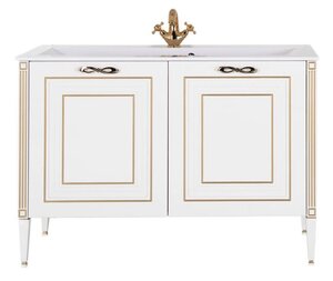 Изображение товара Тумба под раковину Aquanet Паола 120 00186114, цвет белый патина-золото