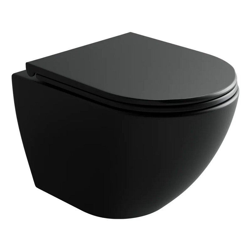 Изображение товара Подвесной унитаз Ceramicanova Metropol CN4002TMB безободковый с торнадо и микролифтом черный матовы