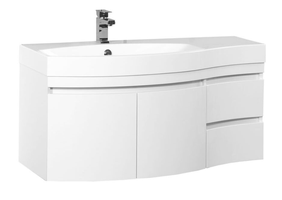 Изображение товара Тумба под раковину Aquanet Сопрано 2-95 L подвесная белая черная
