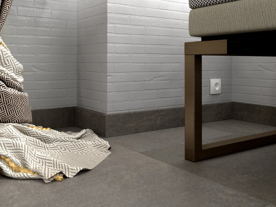 Изображение товара Виниловый плинтус Fine Floor FF-1599/1499 2400x60 мм серый под камень