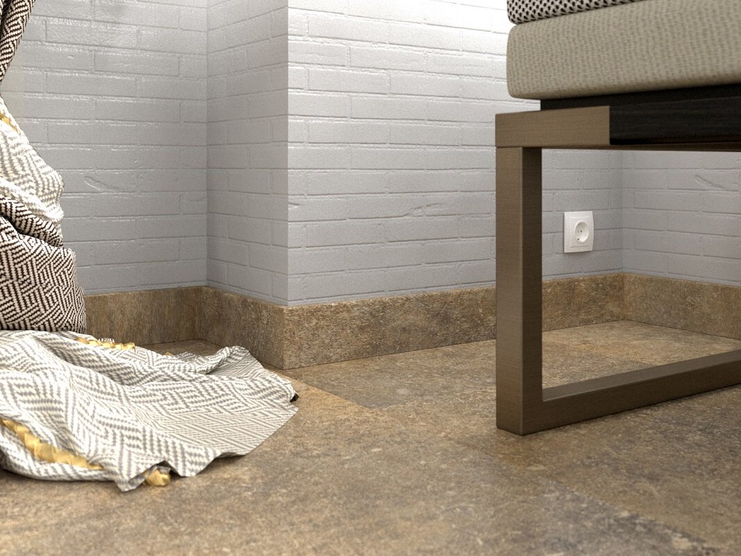 Изображение товара Виниловый плинтус Fine Floor FF-1558/1458 2400x60 мм под камень коричневый