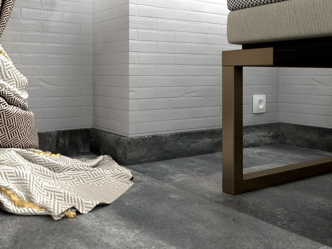 Изображение товара Виниловый плинтус Fine Floor FF-1545/1445 2400 мм серый под камень