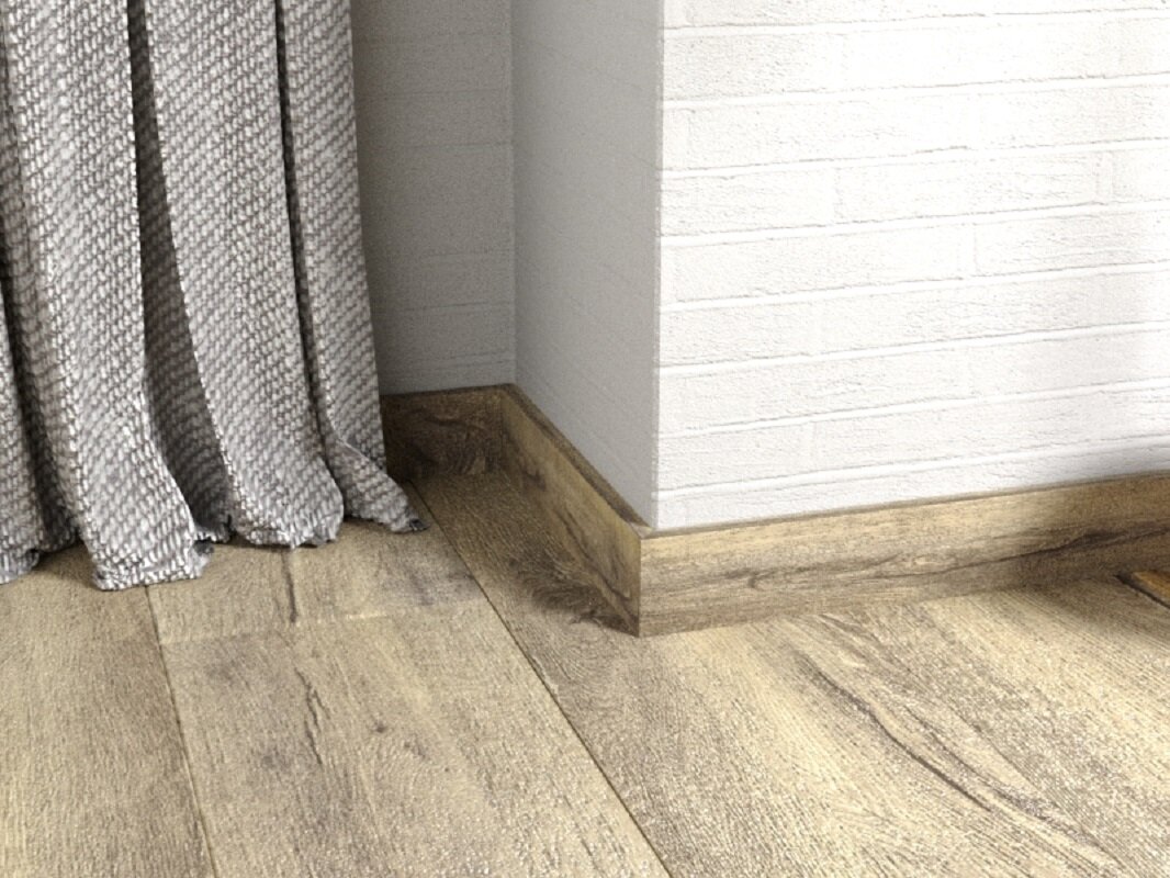 Изображение товара Плинтус виниловый Fine Floor FF-1980/2080 240х6 см Дуб Девон бежевый