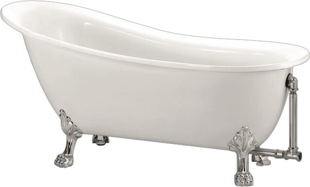 Изображение товара Ванна акриловая BelBagno 155 х 76 см, отдельностоящая, ножки хром, BB06-1550/BB06-SUP-1550/BB-LEG-LION-CRM