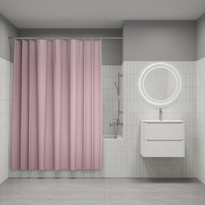 Изображение товара Штора для ванной Iddis Décor DW04P18i11, 180 х 200 см, полиэстер, розовый