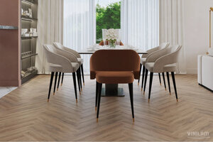 Изображение товара Виниловый ламинат Vinilam Parquet Herringbone Монпелье IS11355, планка 12 х 72 см, интегрированная подложка IXPE, замковый