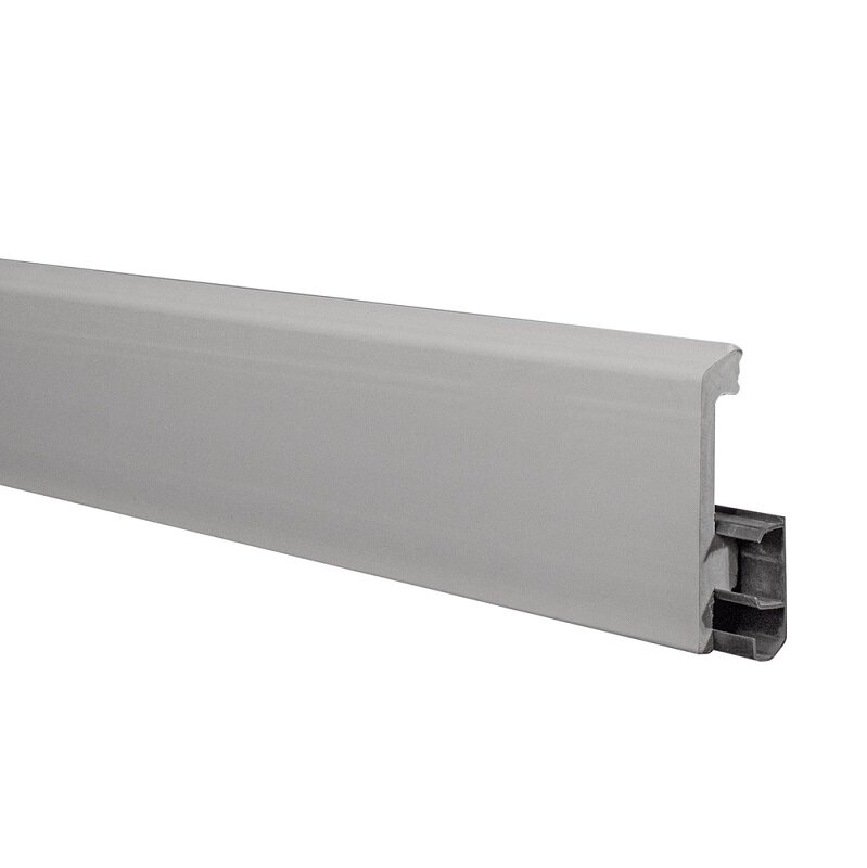 Изображение товара Плинтус Winart Quadro Титаниум-80, 2000 мм, серый, ПВХ, кабель-канал