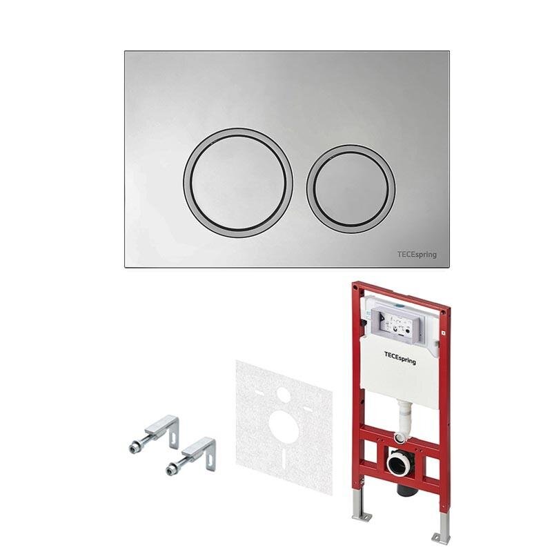 Изображение товара Инсталляция для унитаза TECEspring S401101 с клавишей хром глянцевый и матовый контур