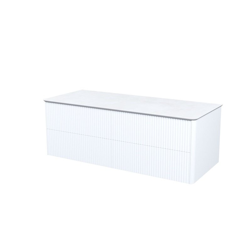 Изображение товара Подвесная тумба для ванной комнаты Iddis Aiger, 120 см, белая, влагостойкая, с керамогранитной стол