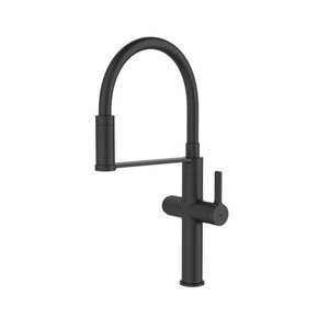 Изображение товара Смеситель для кухонной мойки Iddis Ikon IKNBLFFi05 черный матовый гибкий излив