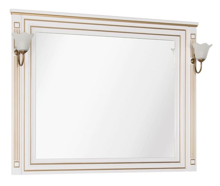 Изображение товара Зеркало Aquanet Паола 120 00186105, цвет белый патина-золото Изображение товара Зеркало Aquanet Паола 120 00186105, цвет белый патина-золото