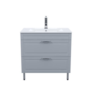 Изображение товара Тумба с раковиной Iddis Oxford OXF80L0I95K, 80 см, напольная, светло-серый