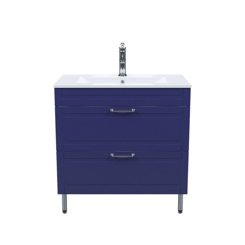 Изображение товара Тумба с раковиной Iddis Oxford OXF80N0i95K, 80 см, напольная, синий