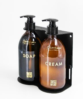 Изображение товара Держатель дозатора Schein 2070013004706 антивандальный на 2 флакона черный матовый