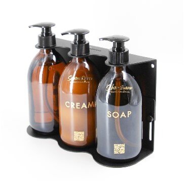 Изображение товара Держатель дозатора Schein 2070013004713 антивандальный на 3 флакона черный матовый