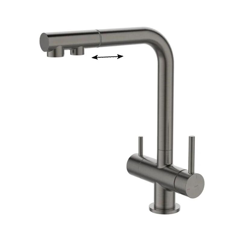 Изображение товара Смеситель для кухонной мойки Iddis Umbra UMBGMPFi05 с подключением к фильтру графит матовый