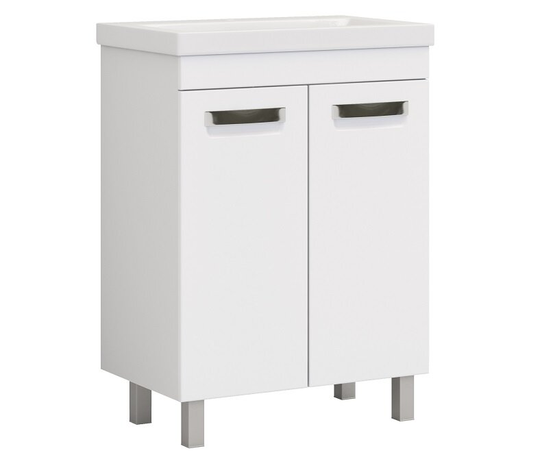 Изображение товара Тумба под раковину Vigo Plaza 600-2-0 Como 023, 60 см, белая, напольная